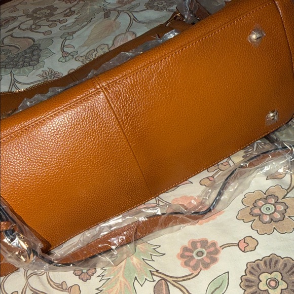 Elegant Kattee Brown Leather Tote Bag shoulder purse, large new with tags - Picture 10 of 13